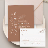 Einfache botanische Terracotta RSVP Karte