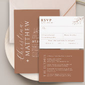 Einfache botanische Terracotta RSVP Karte