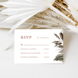 Einfache botanische Terracotta Wedding Rsvp