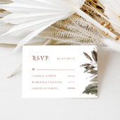 Einfache botanische Terracotta Wedding Rsvp