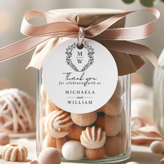 Einfache Botanische Trauung Geschenkanhänger