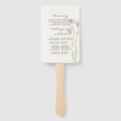 Einfache Botanische Wildblume Beige Hochzeit Progr Fächer (Rückseite)