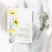 Einfache botanische Wildblumen QR Code Einladung