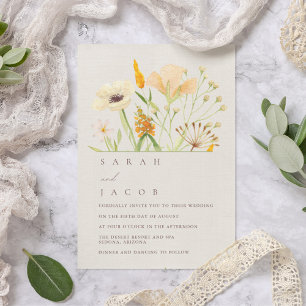 Einfache Botanischer Garten Hochzeit mit Wildblume Einladung