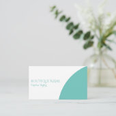 Einfache Boutique des Farbblocks Aquamarine Visite Begleitkarte (Stehend Vorderseite)