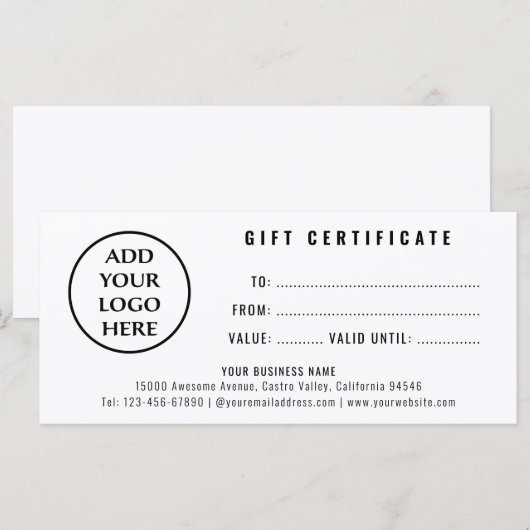 Einfache Boutique für Berufliche Logos (Vorne/Hinten)