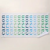 Einfache Boys mit Personalisiertem Wiederholungsna Strandtuch (Vorderseite)