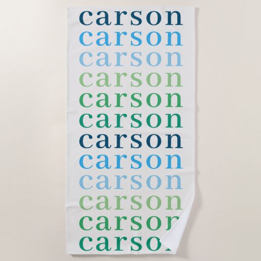 Einfache Boys mit Personalisiertem Wiederholungsna Strandtuch (Vorderseite)