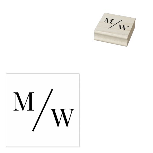 Einfache Brauerei Hochzeit 2 Anfangsmonogramm D Gummistempel (Stempel)