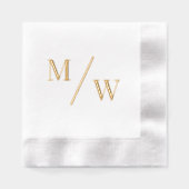 Einfache Brauerei Hochzeit 2 Anfangsmonogramm D Servietten Mit Folie (Vorderseite)