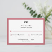 einfache Braun-Braut-Hochzeit RSVP Karte (Stehend Vorderseite)