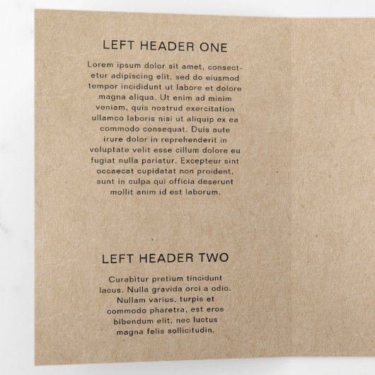 Einfache Braun Elegant Rustikale Trifold Broschüre (Innen Erste Seite)