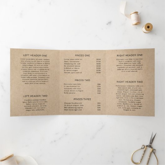 Einfache Braun Elegant Rustikale Trifold Broschüre (Innenseite)