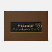 Einfache Braun- und Goldene Herzogshütte Fußmatte (Vorderseite)