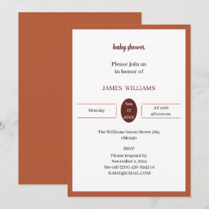 Einfache braune Babydusche Personalisiert Einladung