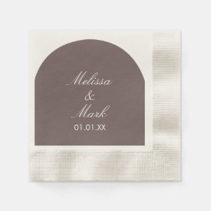 Einfache braune Bogenform-Monogramm Serviette