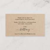 Einfache braune elegante Rustikale Einsteckkarte Visitenkarte (Rückseite)