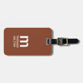 Einfache braune, fette Monogramm Gepäckanhänger (Vorderseite horizontal)