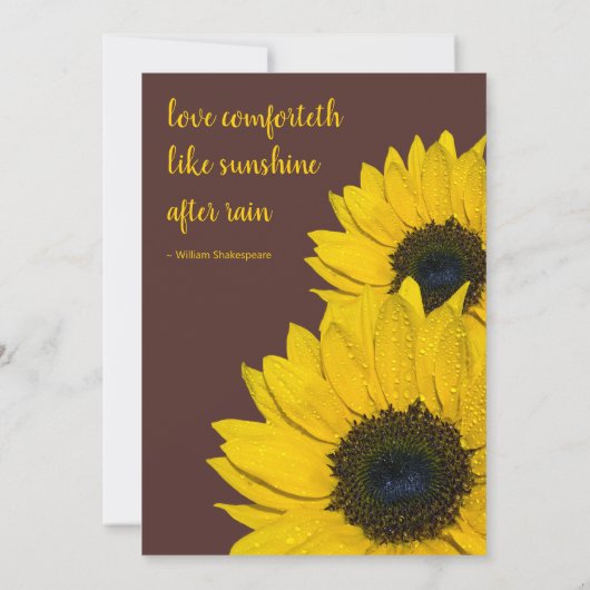 Einfache braune Gelbblütenblume Einladung (Rückseite)