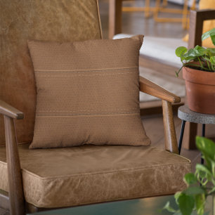 Einfache braune Imitate Leder-Look Muster Kissen