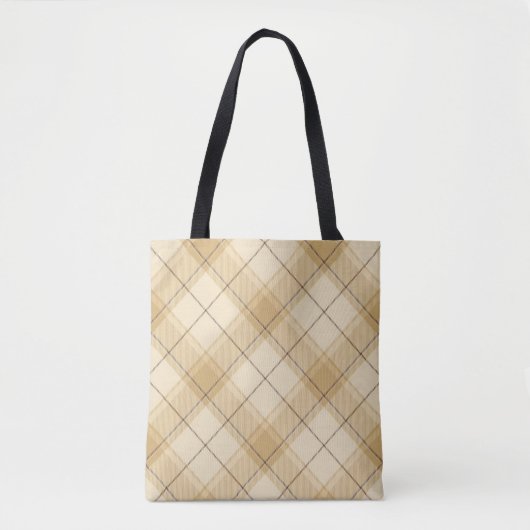 Einfache braune Karo Totasche Tasche (Vorderseite)