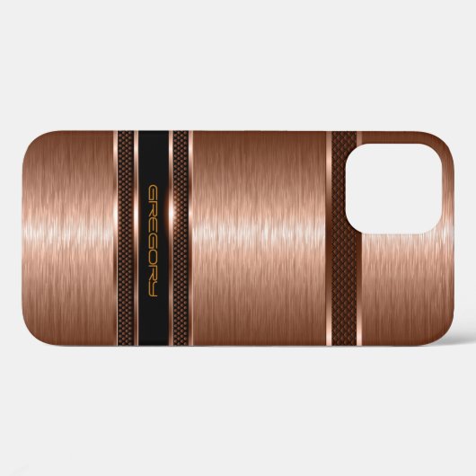 Einfache braune Kupfertöne aus Metall Case-Mate iPhone Hülle (Rückseite (Horizontal))