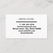 einfache braune moderne minimalistische klassische visitenkarte (Rückseite)