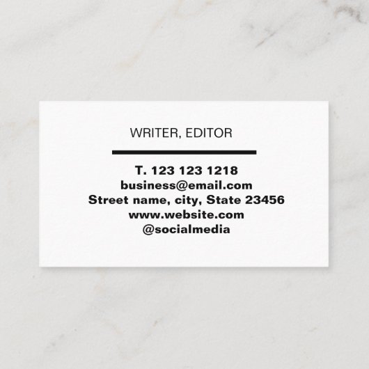 einfache braune moderne minimalistische klassische visitenkarte (Rückseite)