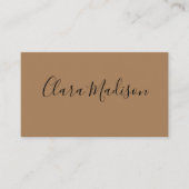 einfache braune moderne minimalistische klassische visitenkarte (Vorderseite)