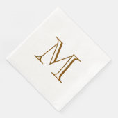 Einfache braune Monogramm-Papier-Serviette Serviette (Ecke)