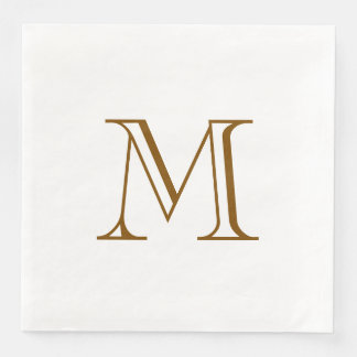 Einfache braune Monogramm-Papier-Serviette Serviette