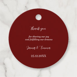 Einfache braune Personalisierte Hochzeit Geschenkanhänger