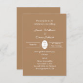 Einfache braune Personalisierte Hochzeit Save The Date (Vorne/Hinten)