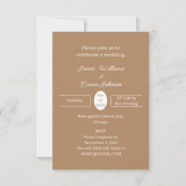 Einfache braune Personalisierte Hochzeit Save The Date