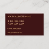 Einfache braune und benutzerdefinierte Monogramm-K Visitenkarte (Rückseite)