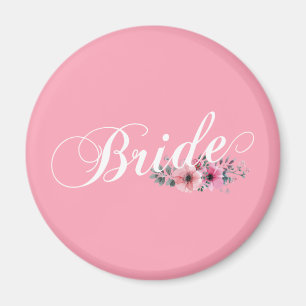 Einfache Braut Blumen-Kalligrafie Magnet