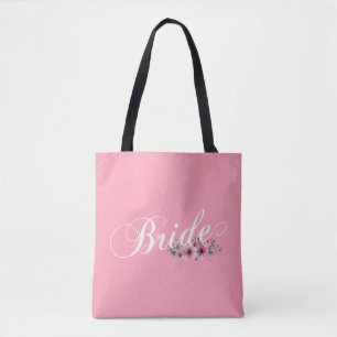 Einfache Braut Florale Kalligrafie   Einkaufstasch Tasche