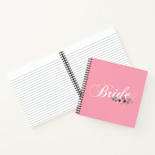 Einfache Braut Florale Kalligrafie Notizbuch