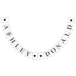 Einfache Braut und Groom Elegante Hochzeit Wimpelkette