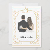 Einfache Braut und Hochzeit Einladung (Vorderseite)