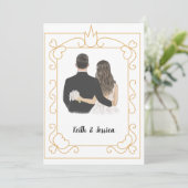 Einfache Braut und Hochzeit Einladung (Stehend Vorderseite)