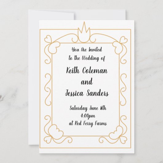 Einfache Braut und Hochzeit Einladung (Rückseite)