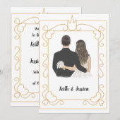 Einfache Braut und Hochzeit Einladung (Vorne/Hinten)