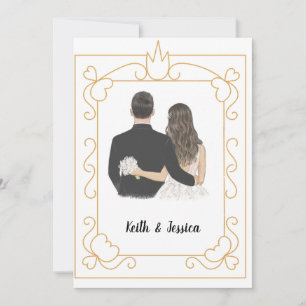 Einfache Braut und Hochzeit Save The Date
