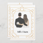 Einfache Braut und Hochzeit Save The Date (Vorne/Hinten)