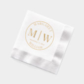 Einfache Brautgroom Hochzeit 2 Anfangsnamen VSR Servietten Mit Folie (Links)