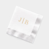 Einfache Brautgroom Hochzeit 2 Erste Monogramm VSC Servietten Mit Folie (Links)