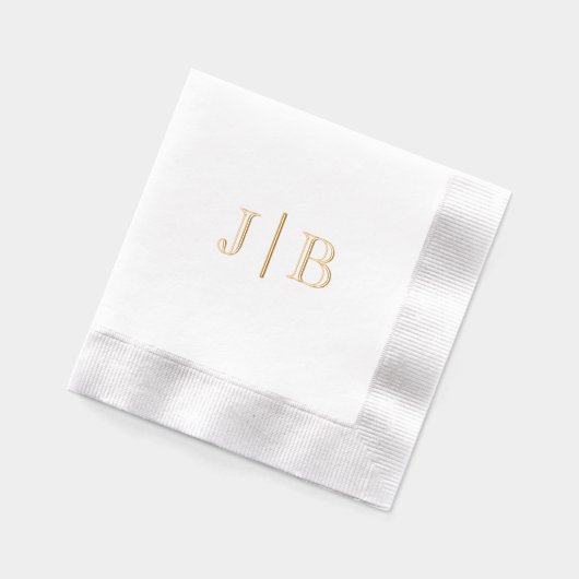 Einfache Brautgroom Hochzeit 2 Erste Monogramm VSC Servietten Mit Folie (Links)