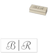 Einfache Brautgroom Hochzeit 2 Erste Monogramm VSL Gummistempel (Stempel)