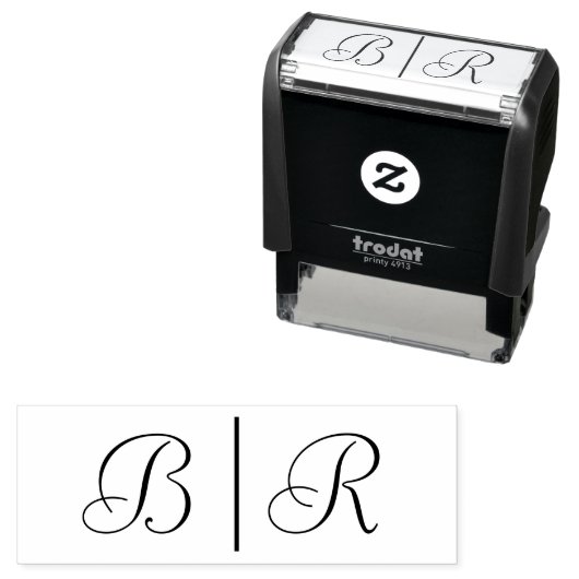 Einfache Brautgroom Hochzeit 2 Erste Monogramm VSL Permastempel (Beispiel)